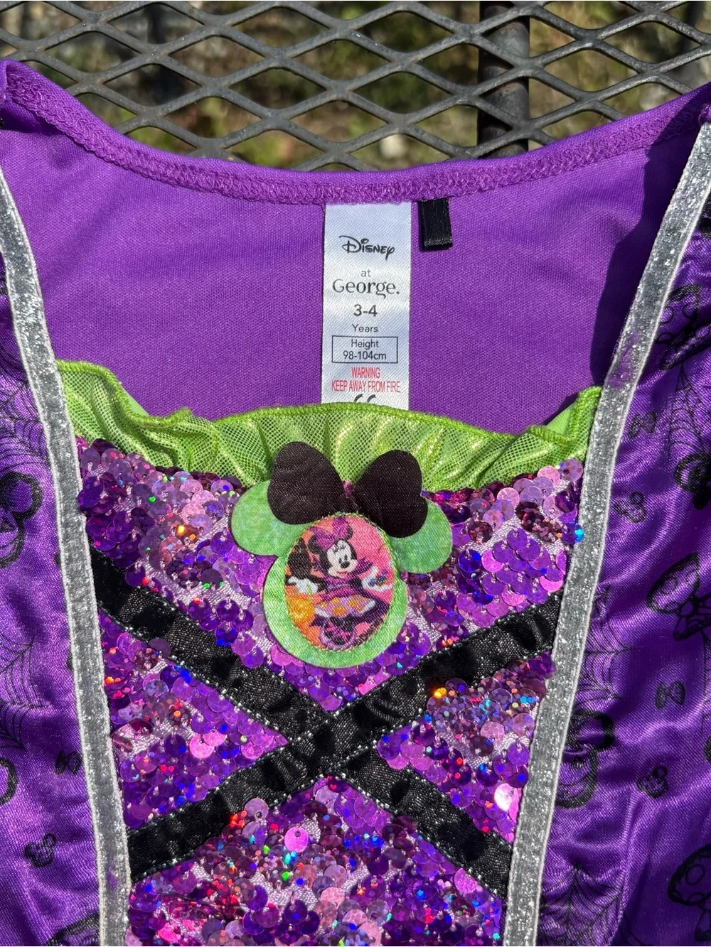 Disney Minnie Mouse Vampire Dress Sz 3-4 Halloween Costume Land World Cruise